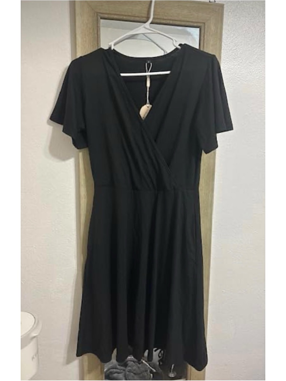 Black Wrap Style Fit & Flare Dress